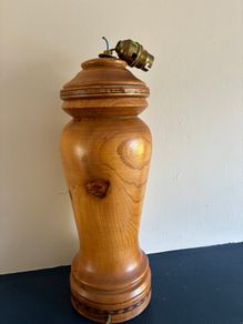 Handcrafted wooden lamp base only