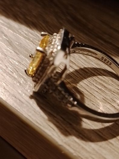 925 Silver Ring with Large Citrine Stone