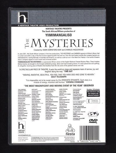 The Mysteries DVD Stage Production