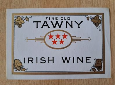 Vintage fine old Tawny Irish wine label