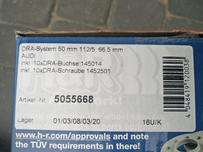 5x112 66.5mm H&R Wheel Spacers 50mm per axle (25mm per side)