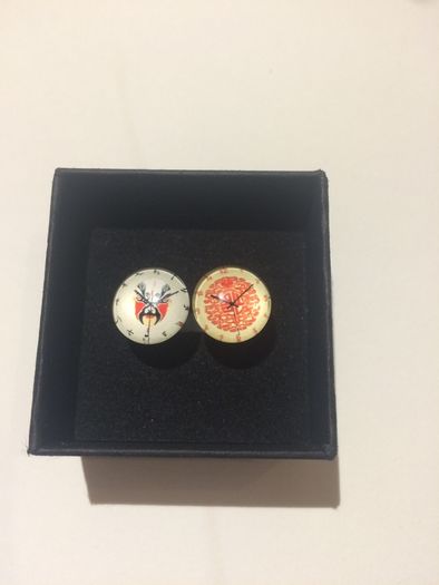 Clock glass cufflinks