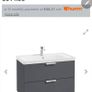 Brand New Sonas Stockholm 80cm Wall-hung Vanity  Midnight Grey Image 3