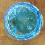 Pair Of Fenton Style  Blue  Glass  Ruffled  Vase With Hand Painted Floral Design Image 7