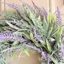 New mini 30cm faux wild lavender wreath with exaggerated linen and polka dot bow Image 5