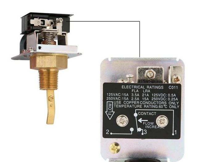 HFS-15 1/2" Flow Switch 6-380v Target Paddle Flow Water Controller
