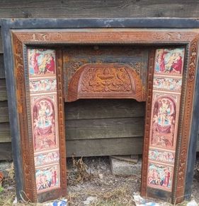 Cast iron fireplace surround