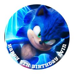 sonic the hedgehog personalised edible cake topper 7'