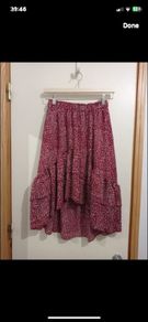 Burgundy & white skirt size S