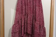 Burgundy &amp; white skirt size S