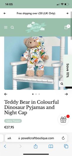 Powell Craft Teddy in pjs BNWT
