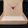 18k White Gold Necklace Natural diamond and ruby Image 5