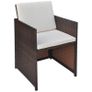 11 Piece Outdoor Dining Set with Cushions Poly Rattan Brown Image 5