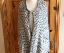 Per Una Ladies Grey Mix Open Front Edge to Edge Heavy Cardigan /Coatagin Medium 12/14 includes post