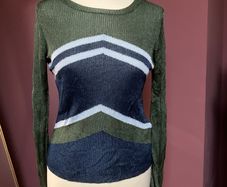 Topshop UK14 Lurex Chevron Jumper