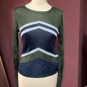 Topshop UK14 Lurex Chevron Jumper