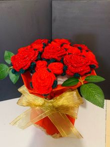 Crochet rose bouquets