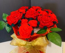 Crochet rose bouquets