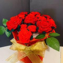 Crochet rose bouquets