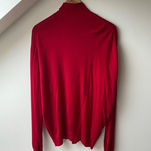 Vintage 80s John Rocha Chinatown Oversized Red Wool Turtleneck Sweater Jumper S/M