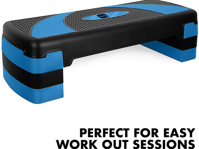 _Exercise Steps, Fitness Stepper for Home & Gym, Suited for Aerobics, Cardio, Weights, Yoga, DVD Workout, Adjustable 3 Step Level Heights (10, 15, 20cm) Perfect Equipment Accessory Set for Fitness Routines