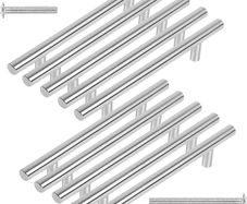 Premium 10 Pack with 4 Screws 128mm Stylish Kitchen & Wardrobe Door Handles - Perfect for Home Furniture - Durable Handles Set