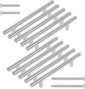 Premium 10 Pack with 4 Screws 128mm Stylish Kitchen & Wardrobe Door Handles - Perfect for Home Furniture - Durable Handles Set