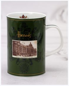 Harrods Fine Bone China Green Mug