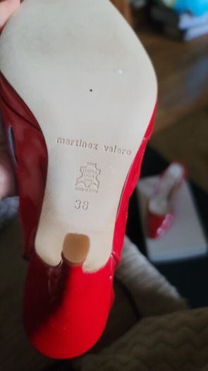 Martinez Valero Red Patent Leather Ladies Shoes Size 5 UK 38 EU