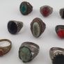Antique Lot of 15 Bohemian Brass Rings  Assorted Ethnic & Tribal Designs Image 9