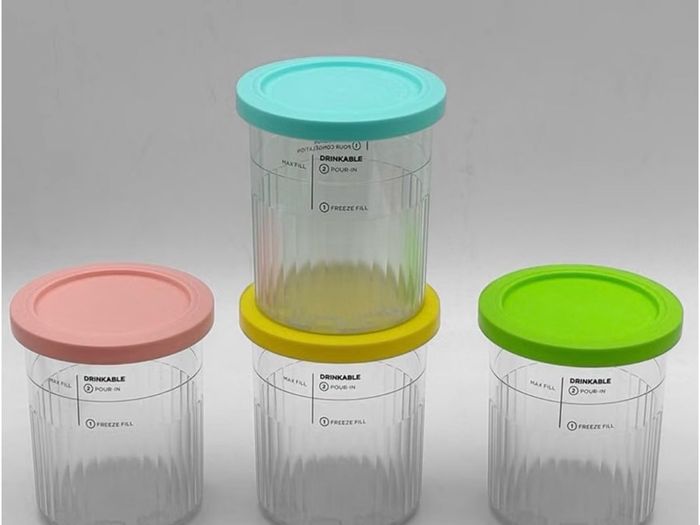 Brand New Replacement Ice Cream Pints 680ml 4-Pack with Lids