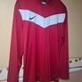 NIKE football shirt victory jersey red and white Size XL extra large long sleeve traing top mens No. 14 Image 3
