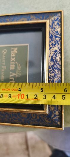 Faux blue marble rectangular resin frame with glass Victorian style for photo picture tabletop wall hanging antique style marbled gold gilt 5 x 4 inches to 31/4 x 21/4 inches.