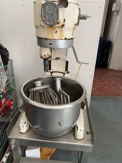 Hobart A200 mixer with stainless steel stand for sale