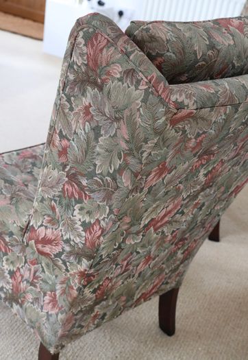 Solid Wood and Fabric Armchairs