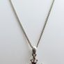 Vintage Silver Plated Cross With Multi-Color Stones Necklace length 20" Image 3