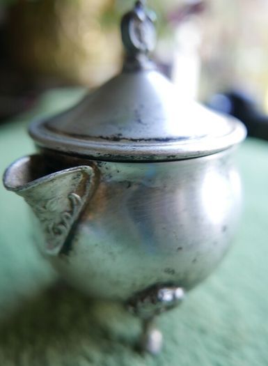 Vintage  Silver Plated Mustard Condiment Pot