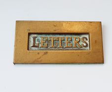 Antique sollid brass door letter plate  17x8.5cm