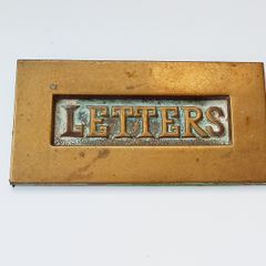 Antique sollid brass door letter plate  17x8.5cm