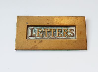 Antique sollid brass door letter plate  17x8.5cm