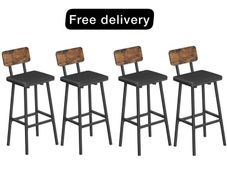 Bar Stools Set of 4, PU Upholstered