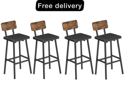 Bar Stools Set of 4, PU Upholstered