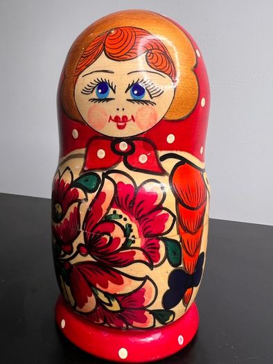 Vintage Wooden Nesting Doll Set Seven Pieces