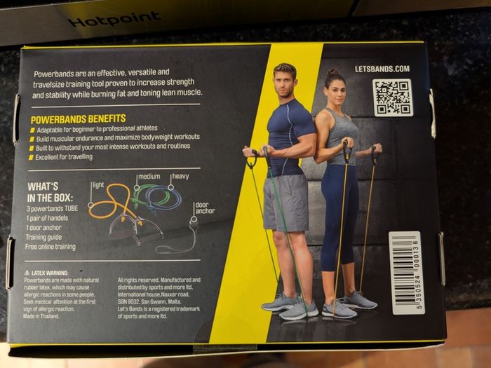 Lets Band Exercise Gym Resistance Powerbands Set Tube