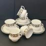 Vintage Mayfair Pottery Fine Bone China Tea Set 6 Cups & Saucers Floral Pattern Image 6