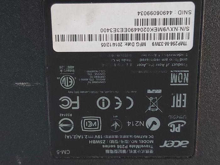 ACER Travelmate P256 Series, Model No. Z5WBH, Intel Core i3-4005U CPU, 1.7GHz, 4GB Ram, 500GB HDD, Windows 10, Microsoft Edge, Chrome and VLC