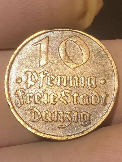 Germany Poland/Germany 10 pfenning Free City Gdansk (Freie Stadt Danzig)
