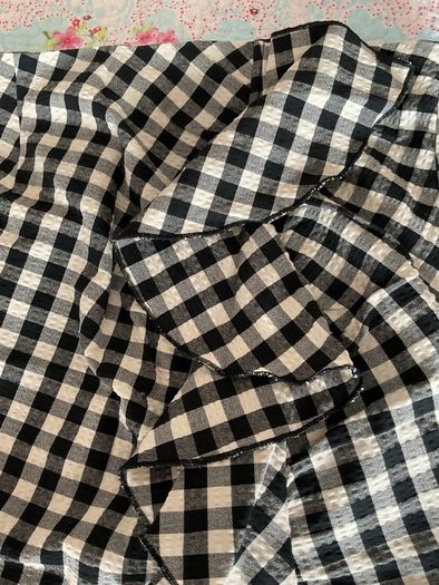 skirt H&M gingham size 38 (10) frill place & cream skirt