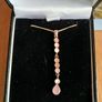 Silver and Pink Opal Necklace  and Earrings Set Image 2