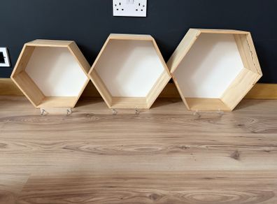 3 Hexagon Shelves